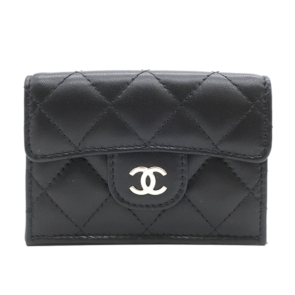 財布形開け口三つ折り新品Chanel wallet 財布黒ブラック スモールウォレット | www.agakhanlibrary.org