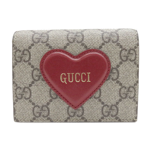 GUCCI 648848 GGスプリーム ハートモチーフ 折財布-