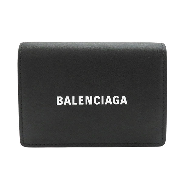 新品 バレンシアガ 594312 ロゴ コンパクト 二つ折り財布