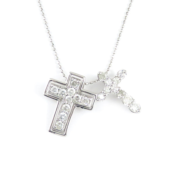 プラチナネックレス　ダイヤモンドネックレス　新品　クロス　十字架