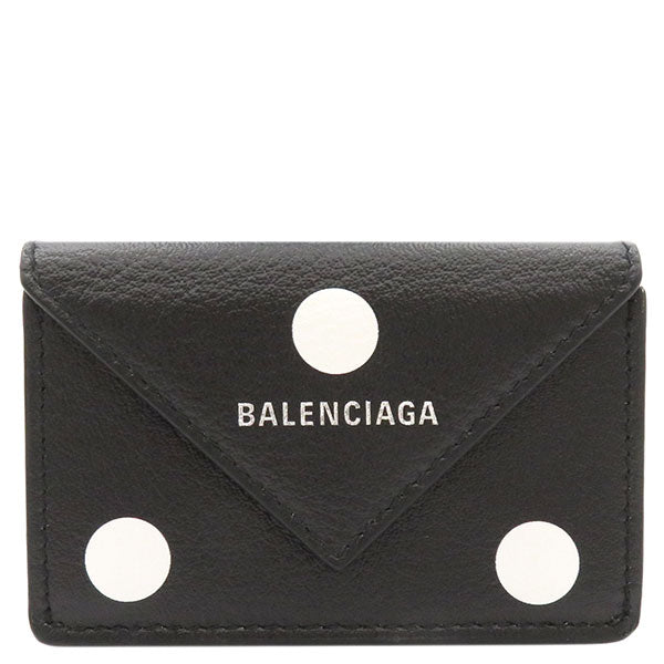 【BALENCIAGA/バレンシアガ】ペーパーミニウォレット　コンパクト財布　黒