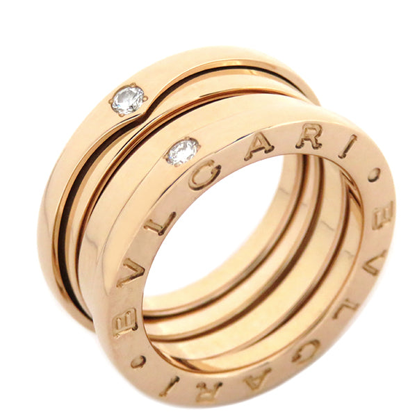 【定番人気低価】BVLGARI ブルガリ K18 ピンクゴールド インタルシオリング ダイヤモンド シェル 象眼装飾 透かし 指輪 11号 ピンクゴールド台