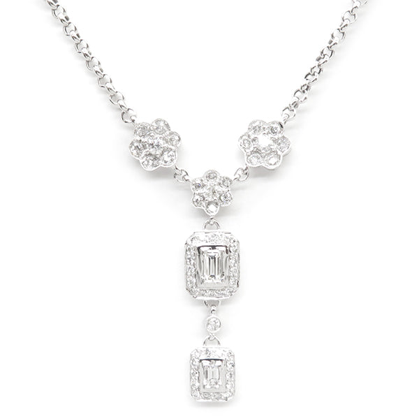 ダイヤ ペンダント ネックレス ホワイトゴールド K18WG ダイヤモンド ネックレス