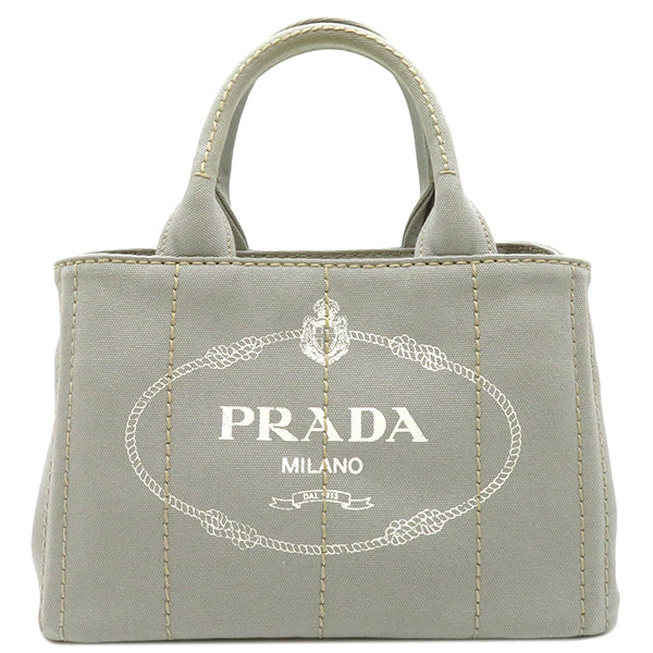 プラダ PRADA カナパ トート 1BG439 グレー キャンバス 2WAYバッグ