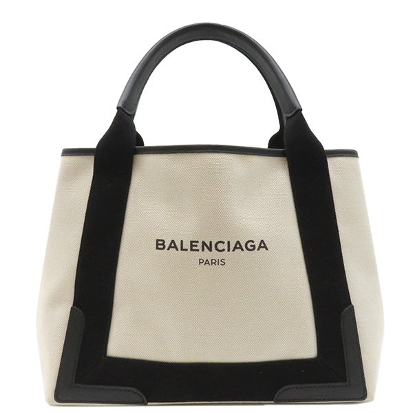 BALENCIAGA ネイビーカバス キャンバストートバッグ アイボリー