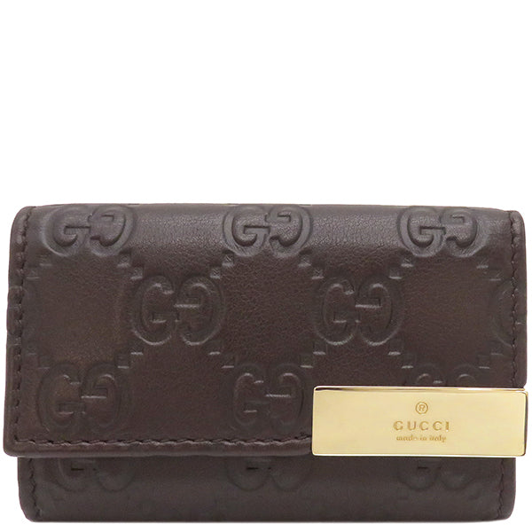 グッチ GUCCI GG 6連 268833 ブラウン グッチシマレザー キーケース ゴールド金具 茶 鍵入れ