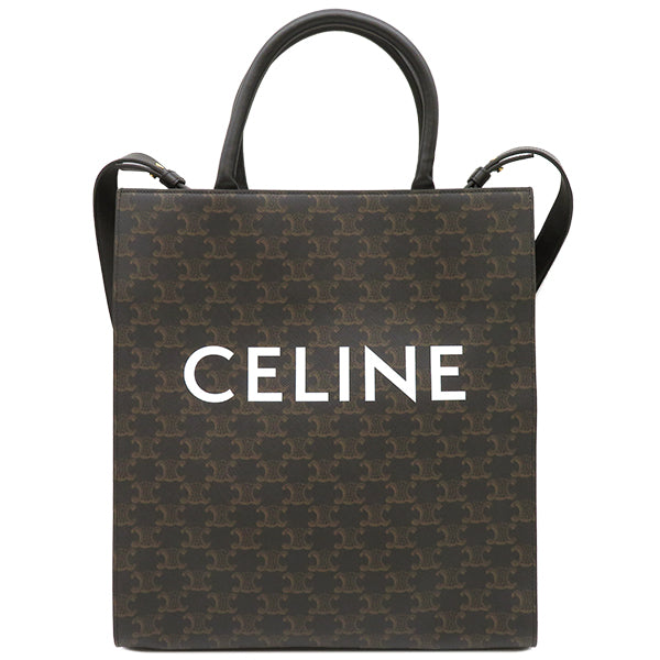 セリーヌ CELINE バーティカル カバ ミディアム 194432CIM ブラック トリオンフキャンバス 2WAYバッグ ゴールド金具 黒 ショルダー