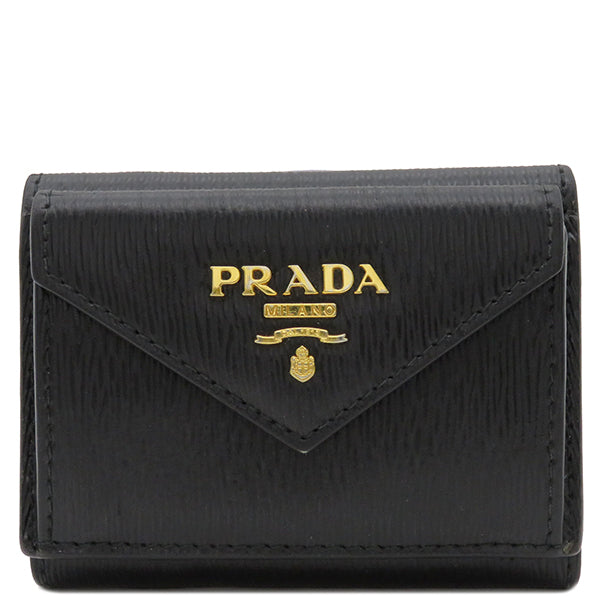 未使用品！PRADA プラダ 財布 折り財布 三つ折り財布 コンパクト ブラック