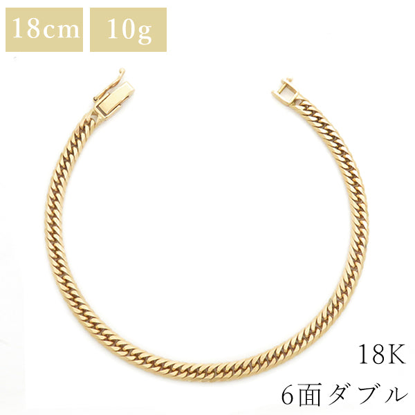 喜平 財布 K18 18金 18cm 10g 6面 ダブル W イエローゴールド K18YG ...