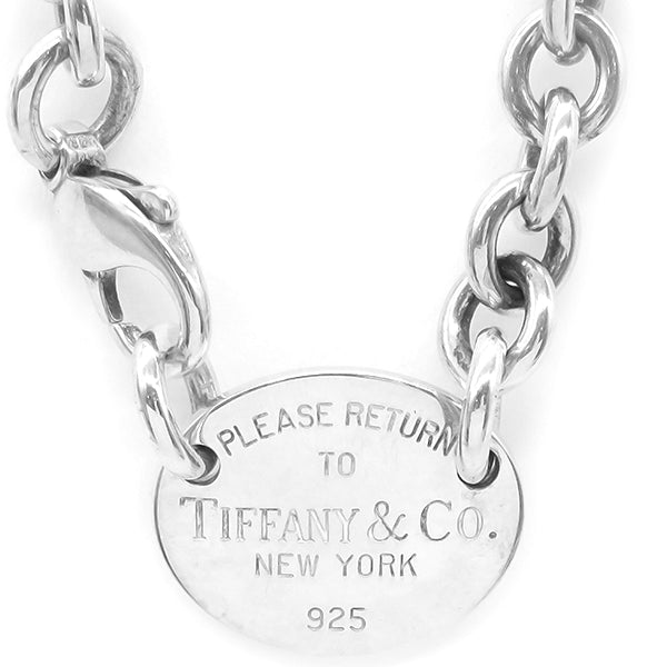 ティファニー Tiffany & Co シルバー スターリングシルバー チョーカー ネックレス Au925 ロゴプレート