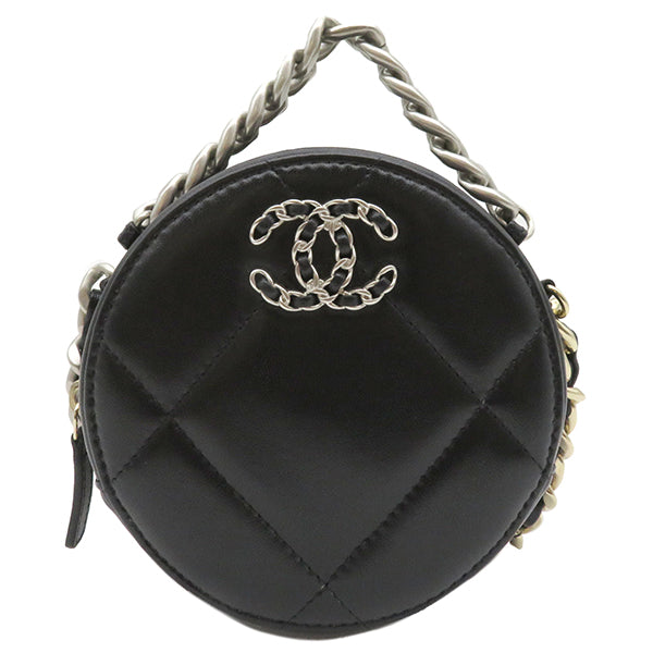 シャネル CHANEL シャネル19 ラウンド チェーンショルダー AP0945 ブラック レザー 2WAYバッグ マルチカラー金具