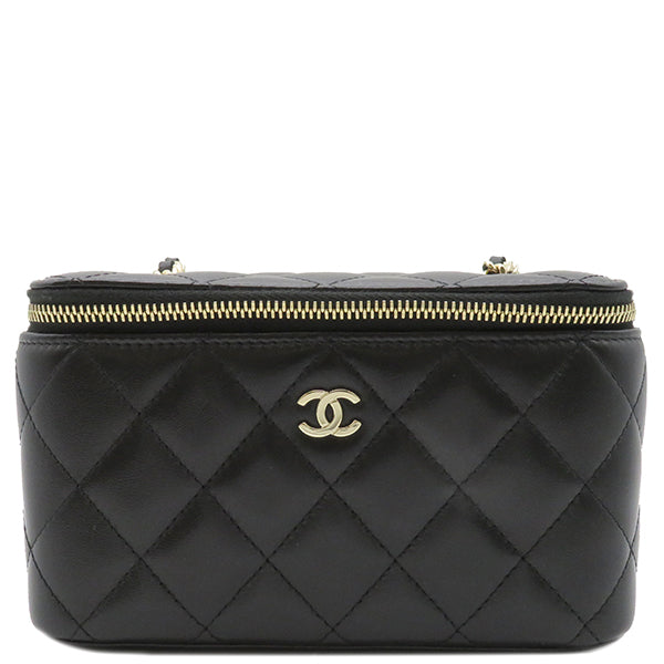 シャネル CHANEL マトラッセ ココマーク バニティバッグ AP1341 ブラック レザー ショルダーバッグ ゴールド金具 ヴァニティ  チェーンショルダー