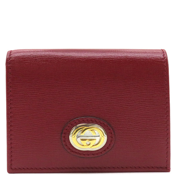 グッチ GUCCI インターロッキング 598532 レッド レザー 二