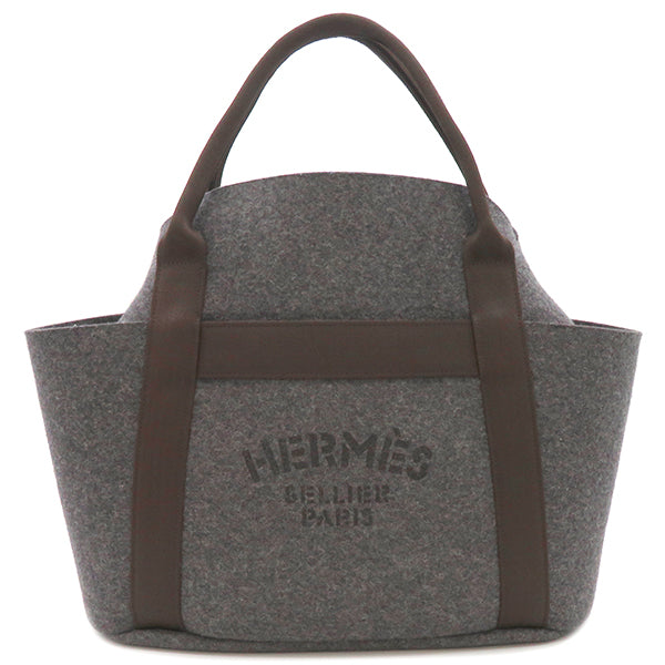 エルメス HERMES サック ド パンサージュ グルーム グリモワイヤンXエベンヌ フェルト レザー ナイロン 2WAYバッグ シルバー金具