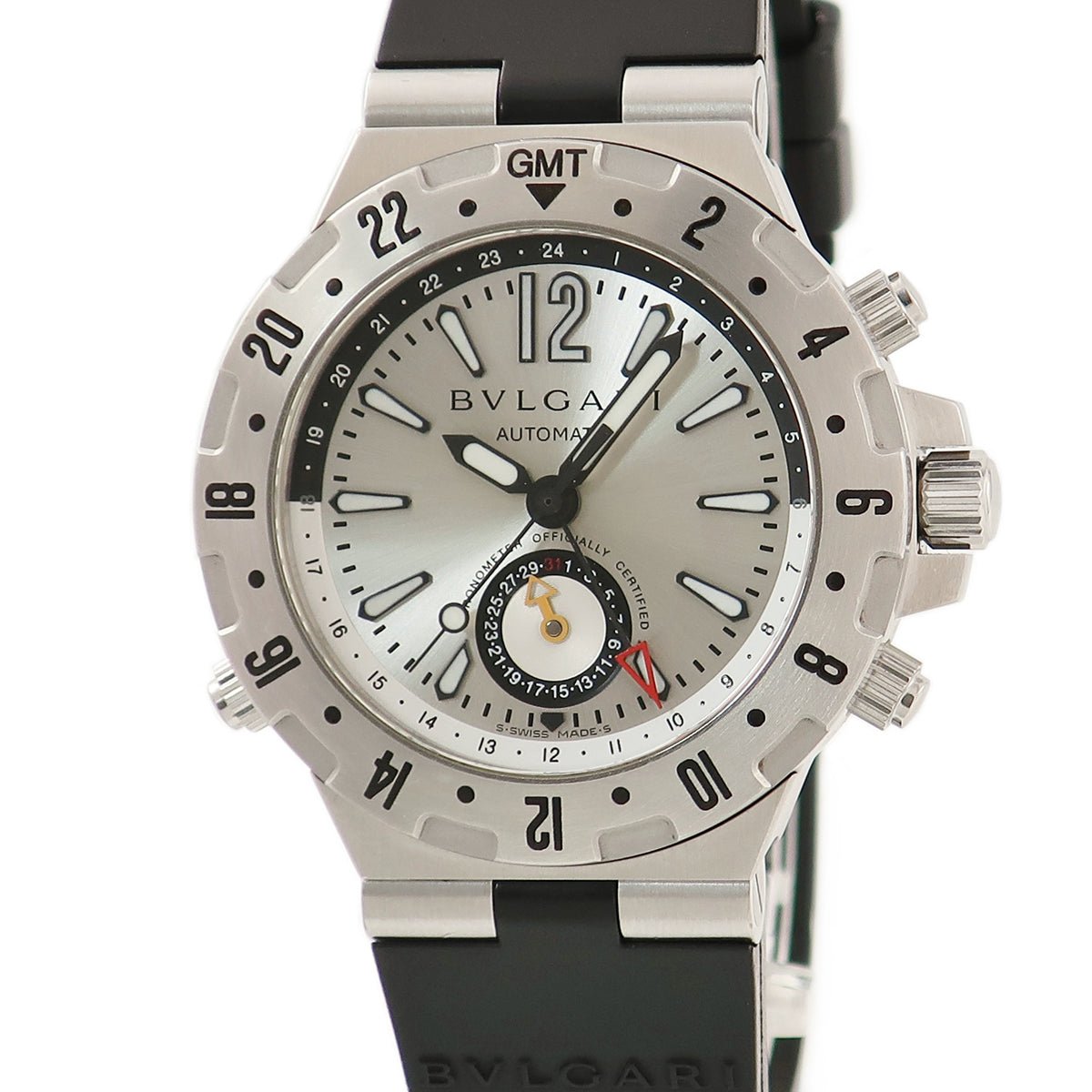 ブルガリ BVLGARI ディアゴノ プロフェッショナル GMT GMT40S GMT40C5SVD 自動巻き メンズ バー ポインターデイト