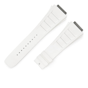 リシャール・ミル RICHARD MILLE ブラック ラバー 腕時計パーツ 新品同様 純正 替え ベルト バンド ストラップ 30mm ホワイト 白