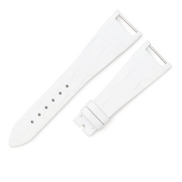 パテックフィリップ PATEK PHILIPPE トゥエンティ4用 クロコバンド ホワイト クロコダイル 腕時計パーツ 未使用 純正 替え ベルト ストラップ バネ棒 22ｍｍ ホワイト 白