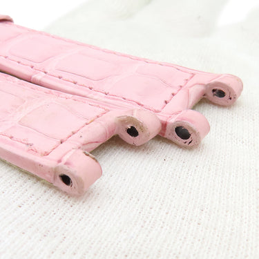 カルティエ Cartier パシャ用 クロコバンド ピンク クロコダイル 腕時計パーツ 新品同様 純正 替え ベルト ストラップ 尾錠用 18ｍｍ ピンク