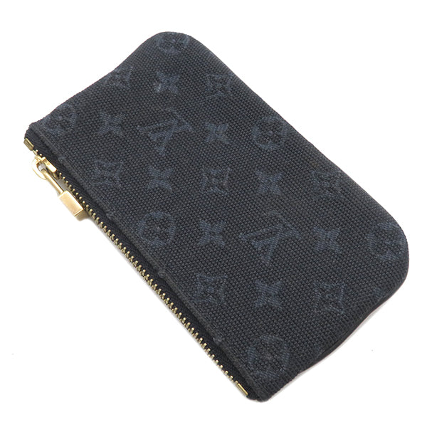 ルイヴィトン LOUIS VUITTON ポシェット クレ M92436 モノグラムミニラン モノグラムミニランキャンバス コインケース ゴールド金具 紺 キーチェーン付き 小銭入れ 鍵入れ