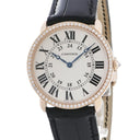 腕時計 カルティエ Cartier ロンド ルイ カルティエ LM WR000651 手巻き メンズ K18PG無垢 純正ダイヤ アイボリー ローマン 青針