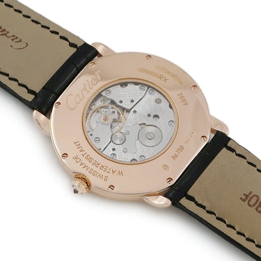 腕時計 カルティエ Cartier ロンド ルイ カルティエ LM WR000651 手巻き メンズ K18PG無垢 純正ダイヤ アイボリー ローマン 青針