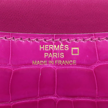 エルメス HERMES コンスタンス ミニ 3 ローズシェヘラザード アリゲーター ショルダーバッグ ゴールド金具