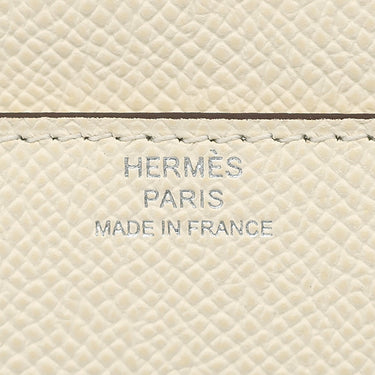 エルメス HERMES コンスタンス ロング トゥー ゴー ナタ×ジョーヌシトロン ヴォーエプソン 長財布 シルバー金具 オフホワイト 二つ折り財布