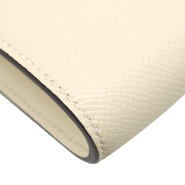 エルメス HERMES コンスタンス ロング トゥー ゴー ナタ×ジョーヌシトロン ヴォーエプソン 長財布 シルバー金具 オフホワイト 二つ折り財布