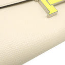 エルメス HERMES コンスタンス ロング トゥー ゴー ナタ×ジョーヌシトロン ヴォーエプソン 長財布 シルバー金具 オフホワイト 二つ折り財布
