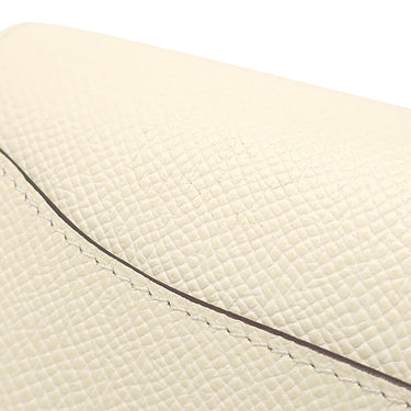 エルメス HERMES コンスタンス ロング トゥー ゴー ナタ×ジョーヌシトロン ヴォーエプソン 長財布 シルバー金具 オフホワイト 二つ折り財布