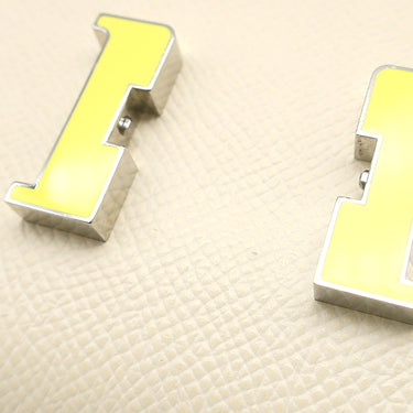 エルメス HERMES コンスタンス ロング トゥー ゴー ナタ×ジョーヌシトロン ヴォーエプソン 長財布 シルバー金具 オフホワイト 二つ折り財布