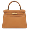 エルメス HERMES ケリー28 内縫い トフィ トリヨンクレマンス 2WAYバッグ ゴールド金具 茶