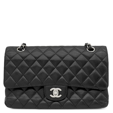 シャネル CHANEL マトラッセ 25 Wチェーン A01112 ブラック キャビアスキン ショルダーバッグ ゴールド金具 ココマーク ダブルフラップ