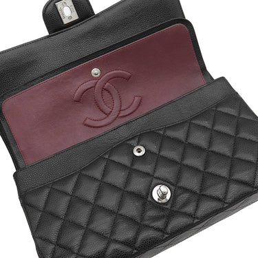 シャネル CHANEL マトラッセ 25 Wチェーン A01112 ブラック キャビアスキン ショルダーバッグ ゴールド金具 ココマーク ダブルフラップ