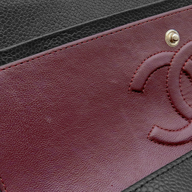 シャネル CHANEL マトラッセ 25 Wチェーン A01112 ブラック キャビアスキン ショルダーバッグ ゴールド金具 ココマーク ダブルフラップ