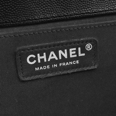 シャネル CHANEL ボーイシャネル 25 A67086 ブラック キャビアスキン ショルダーバッグ シルバー金具 黒 チェーンバッグ