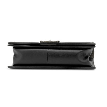 シャネル CHANEL ボーイシャネル 25 A67086 ブラック キャビアスキン ショルダーバッグ シルバー金具 黒 チェーンバッグ