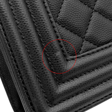 シャネル CHANEL ボーイシャネル 25 A67086 ブラック キャビアスキン ショルダーバッグ シルバー金具 黒 チェーンバッグ