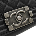 シャネル CHANEL ボーイシャネル 25 A67086 ブラック キャビアスキン ショルダーバッグ シルバー金具 黒 チェーンバッグ