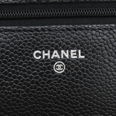 シャネル CHANEL マトラッセ タイムレス クラシック AP0250 ブラック キャビアスキン チェーンウォレット シルバー金具 ココマーク