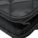 シャネル CHANEL マトラッセ タイムレス クラシック AP0250 ブラック キャビアスキン チェーンウォレット シルバー金具 ココマーク