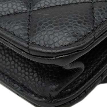 シャネル CHANEL マトラッセ タイムレス クラシック AP0250 ブラック キャビアスキン チェーンウォレット シルバー金具 ココマーク