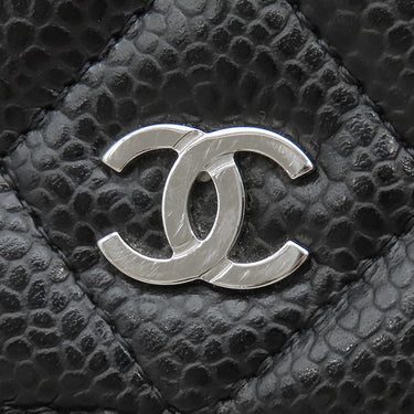 シャネル CHANEL マトラッセ タイムレス クラシック AP0250 ブラック キャビアスキン チェーンウォレット シルバー金具 ココマーク