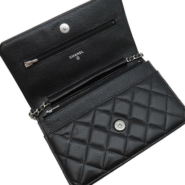 シャネル CHANEL マトラッセ タイムレス クラシック AP0250 ブラック キャビアスキン チェーンウォレット シルバー金具 ココマーク