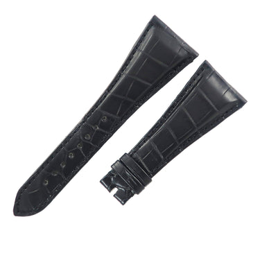 オーダー品 ブルガリ AA48 アショーマ用 クロコバンド ブラック クロコダイル 腕時計パーツ 未使用 汎用 他社製 ベルト ストラップ 28mm 黒