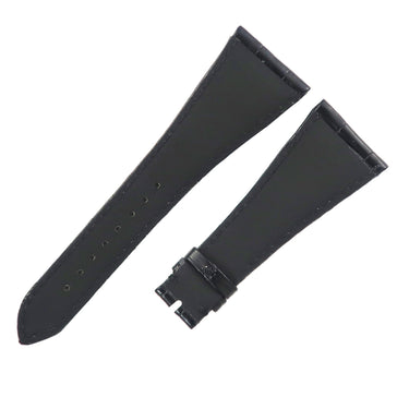 オーダー品 ブルガリ AA48 アショーマ用 クロコバンド ブラック クロコダイル 腕時計パーツ 未使用 汎用 他社製 ベルト ストラップ 28mm 黒
