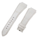 腕時計 ハリーウィンストン Harry Winston メンズ 純正 クロコ ベルト ストラップ 25ｍｍ 白