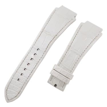 腕時計 ハリーウィンストン Harry Winston メンズ 純正 クロコ ベルト ストラップ 25ｍｍ 白