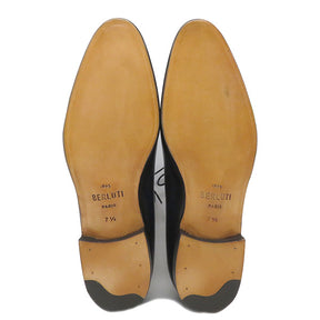 ベルルッティ BERLUTI ネイビー ヴェネチアスクリットレザー #7.5 靴 カリグラフィ パティーヌ
