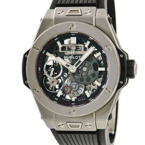 ウブロ HUBLOT ビッグバン メカ-10 チタニウム 414.NI.1123.RX 手巻き メンズ スケルトン 黒 バー